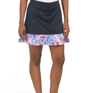 Stella Parker UPF 50 Mermaid Hem Navy & Floral Skort Size Large